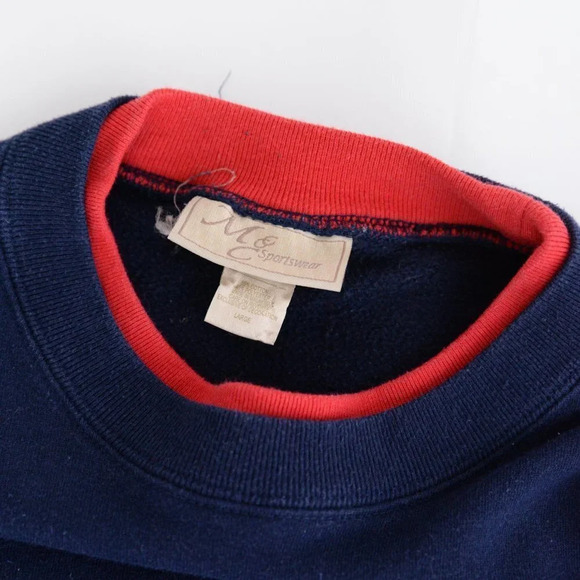 Vintage M&C Sportswear Navy Dogs Leave Paw Prints Crewneck Sweater L - Picture 11 of 11